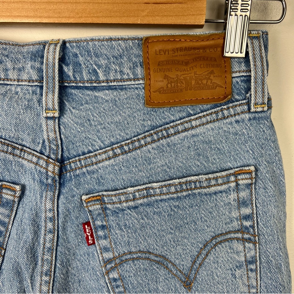 Levi’s Ribcage Premium Denim Jeans Straight Ankle Distressed High Waist 26 / 8 - Picture 7 of 15